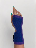 MITAINES REVERSIBLES GLOBOS en alpaga color-block | VIOLET + BLEU