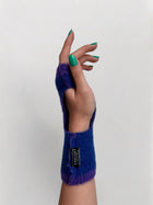MITAINES REVERSIBLES GLOBOS en alpaga color-block | VIOLET + BLEU