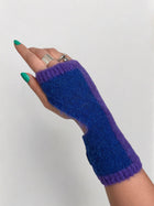 MITAINES REVERSIBLES GLOBOS en alpaga color-block | VIOLET + BLEU