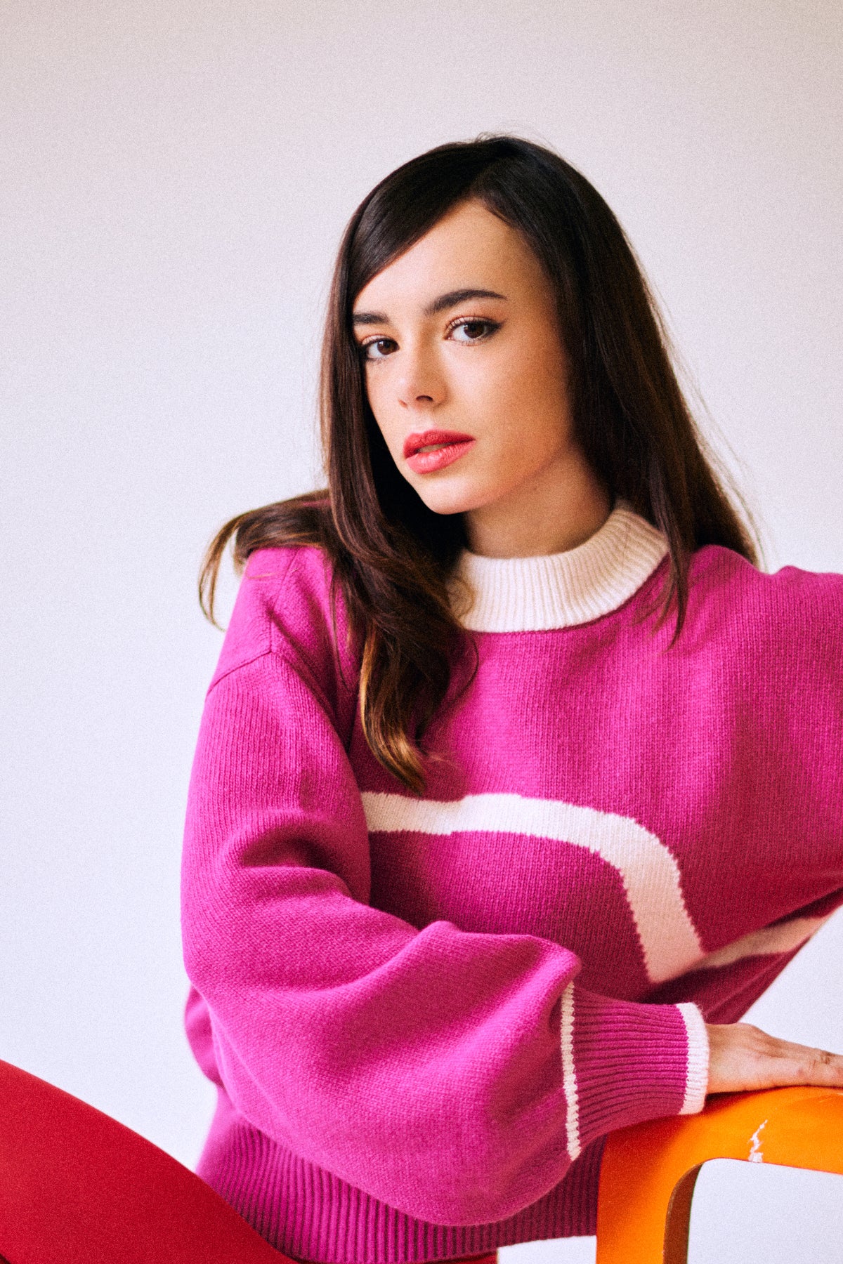 PULL NEO en laine mérinos et cachemire | ROSE BLANC