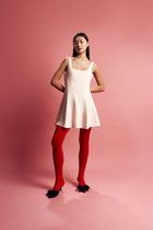 ROBE VERNER Mini avec ondulations groovy | CREME