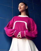 PULL NEO en laine mérinos et cachemire | ROSE BLANC