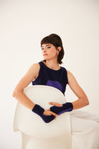 MITAINES REVERSIBLES GLOBOS en alpaga color-block | MARINE + VIOLET