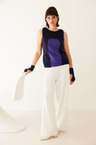 MITAINES REVERSIBLES GLOBOS en alpaga color-block | MARINE + VIOLET