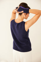 MITAINES REVERSIBLES GLOBOS en alpaga color-block | MARINE + VIOLET