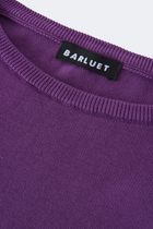 TOP ANDY en maille de cotton pima bicolore avec motif circulaire | NOIR VIOLET