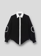 CHEMISE CERCLE en tissu technique et motifs circulaires | NOIR BLANC