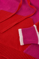 PULL COLANI à capuche en laine mérinos et cachemire | ROSE ROUGE