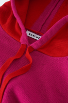 PULL COLANI à capuche en laine mérinos et cachemire | ROSE ROUGE