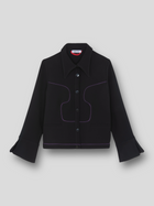 VESTE COOPER en laine avec détails rétro-futuriste contrastés | NOIR VIOLET