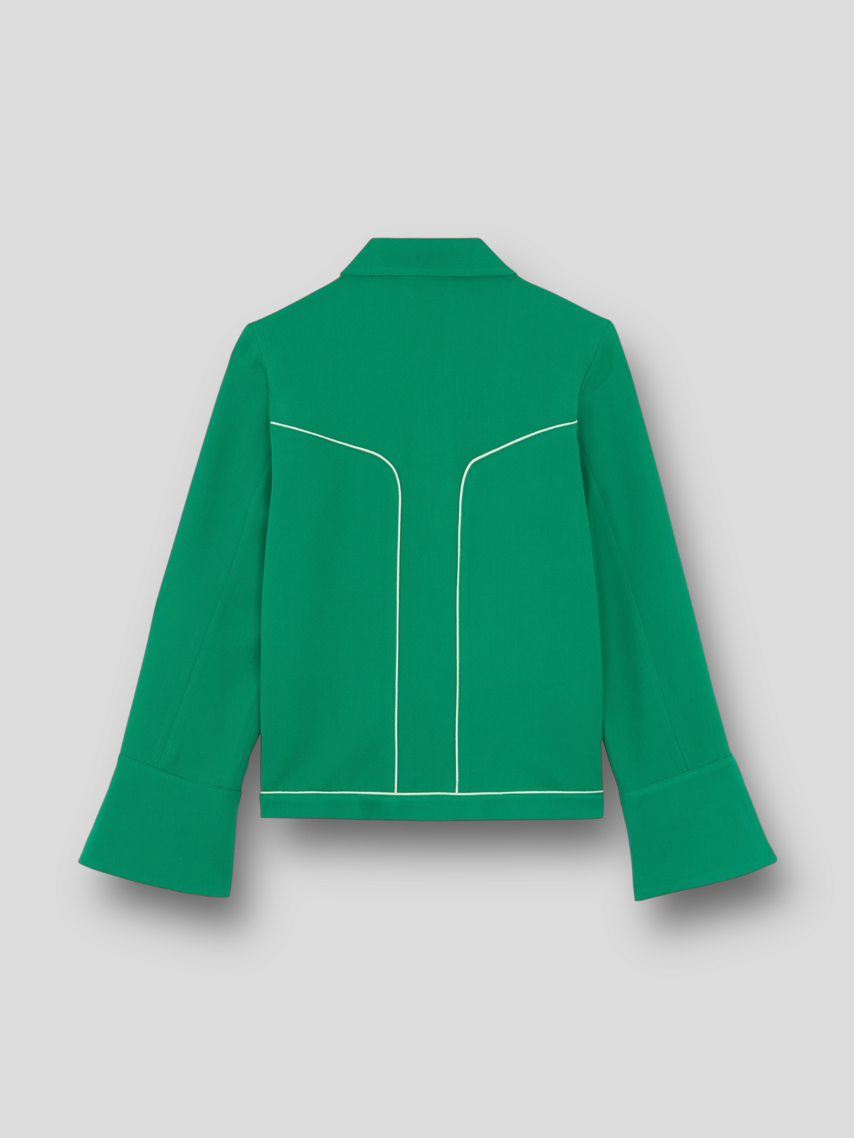VESTE COOPER en laine avec détails rétro-futuriste contrastés | VERT BLANC