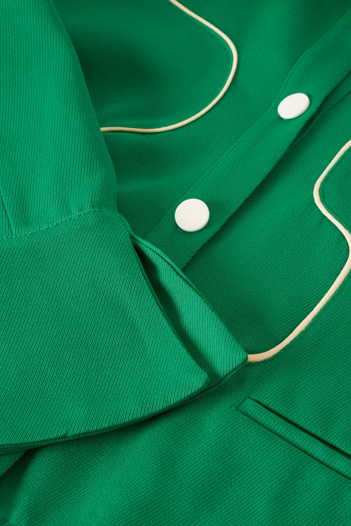 VESTE COOPER en laine avec détails rétro-futuriste contrastés | VERT BLANC