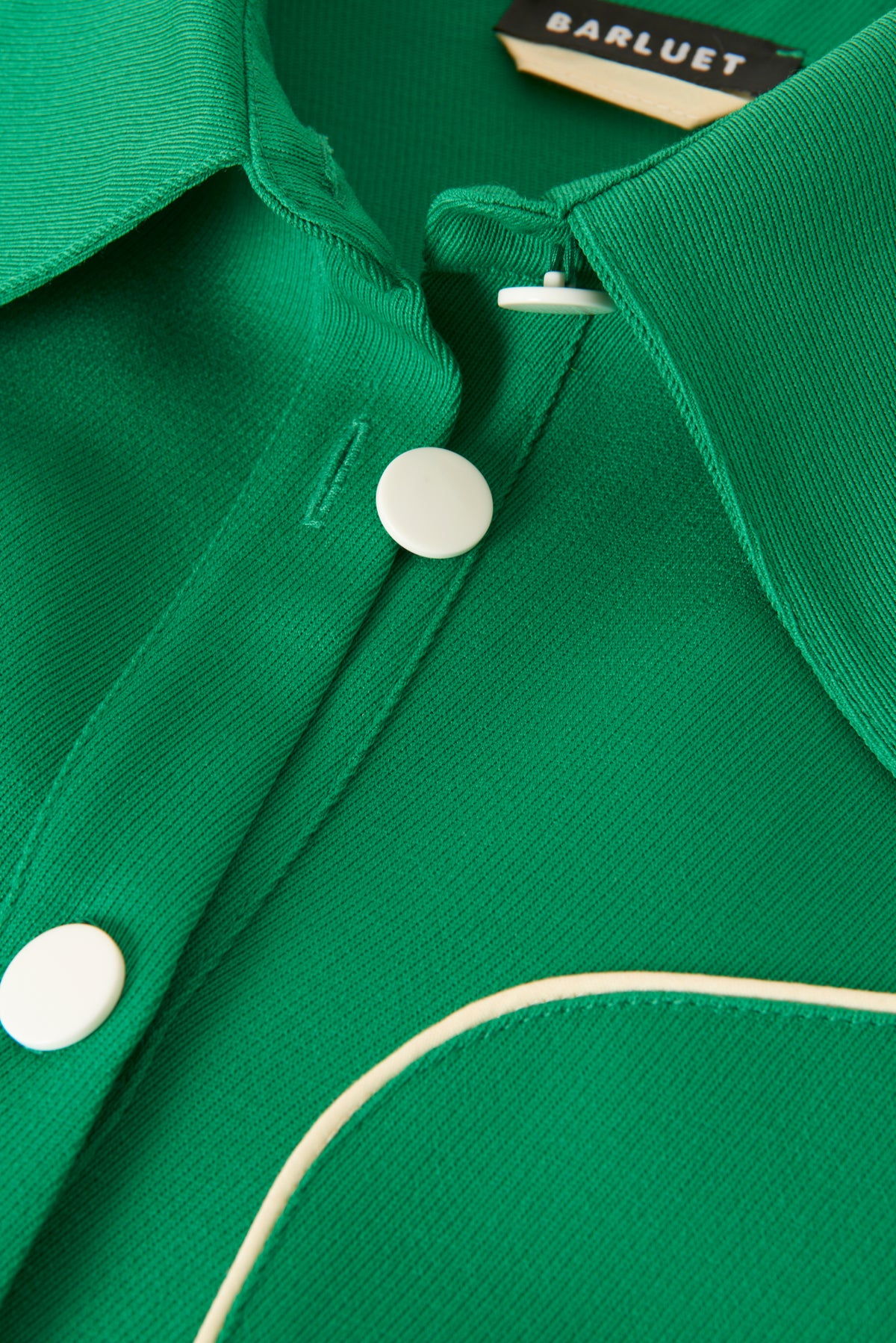 VESTE COOPER en laine avec détails rétro-futuriste contrastés | VERT BLANC