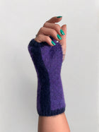 MITAINES REVERSIBLES GLOBOS en alpaga color-block | MARINE + VIOLET