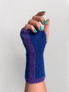 MITAINES REVERSIBLES GLOBOS en alpaga color-block | VIOLET + BLEU