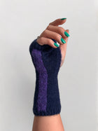 MITAINES REVERSIBLES GLOBOS en alpaga color-block | MARINE + VIOLET