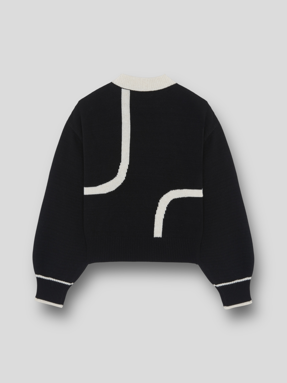 PULL NEO en laine mérinos et cachemire | NOIR BLANC