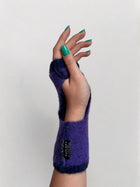 MITAINES REVERSIBLES GLOBOS en alpaga color-block | MARINE + VIOLET